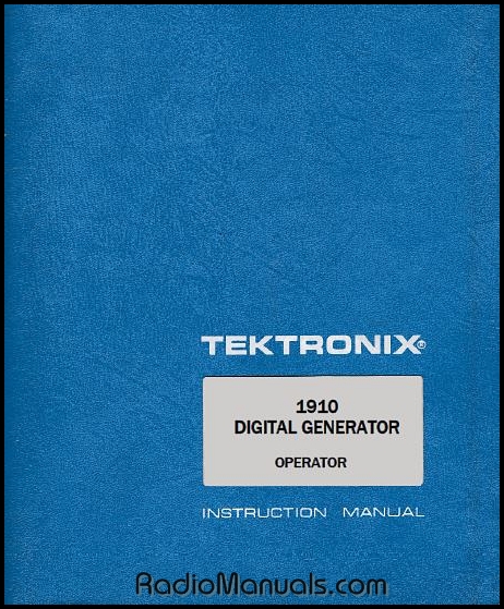 Tektronix 1910 Operator Manual